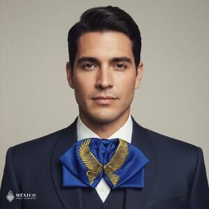 Mexican Embroidered Charro Moño – Traditional Satin Mariachi Bow Tie